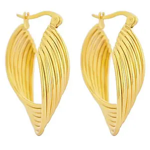 Stately Steel Wave Twisted Earrings