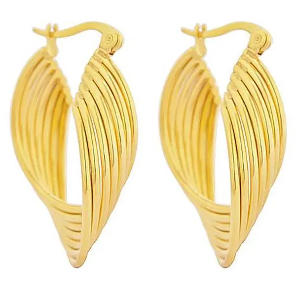 Stately Steel Wave Twisted Earrings