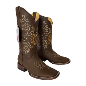 Stephy’s Boots Women Cowgirl Boots with Square Toe, Genuine Leather, Decorative Features for Versatile Wear - Footwear, Shoe, Walking Shoes