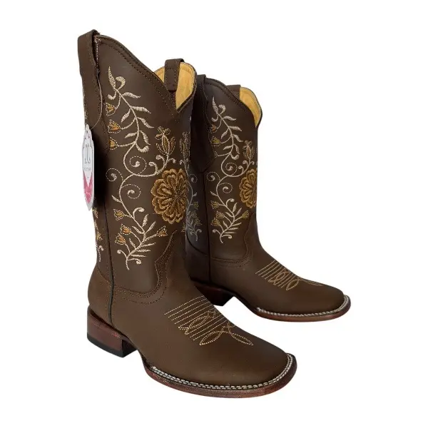 Stephy’s Boots Women Cowgirl Boots with Square Toe, Genuine Leather, Decorative Features for Versatile Wear - Footwear, Shoe, Walking Shoes