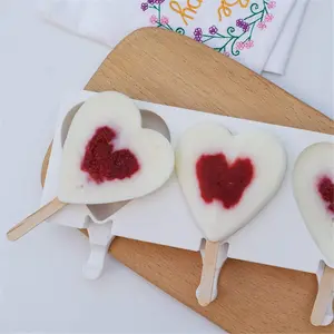 1pc Heart shaped Silicone Popsicle Mold, Multi functional Kitchen Homemade Ice Cream Mold Reusable Chocolate Frozen Dessert Tray DIY Ice Pops