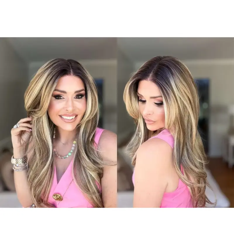 STYLE ICON 26-In Female Synthetic Lace Front Wig - Pre-Styled, Pre-Plucked, Curtain Bangs, Glueless, Fluffy, Natural Look, Wigs for Women for Parties & Daily Wear