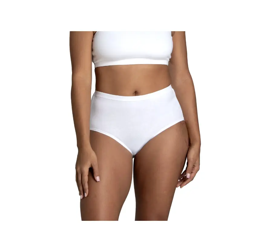Fruit of The Loom Women's Cotton Brief Panty, White 6 Pack