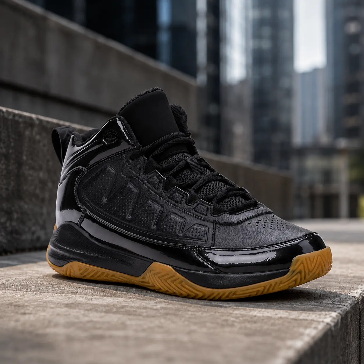 Men’s Backcut High-Top Basketball Shoes, Black