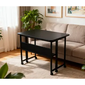 Folding Desk Small Foldable Desk for Small Space, 31.5 Inches Writing Computer Desk in Study, Home Office Foldable Office Desk for Bedroom 80*58,black