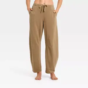 Women's French Terry Barrel Leg Lounge Pants - Auden