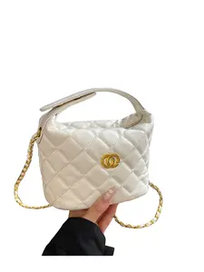 Women's Soft Leather Handbag, Embroidered Argyle Pattern, Detachable Chain Strap, Multiple Carrying Ways, Fashion Crossbody Bag, Fashionable Flap Bag, Flap Crossbody Bags