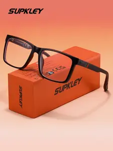 SUPKLEY PC Material Fashionable Solid Color Square Frame Eyewear Anti Blue Light Glasses Comfortable Durable AC Lenses Daily Wear Fashionable Decoration Simple Lightweight Unisex Glasses
