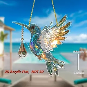 Colorful Hummingbird Suncatcher Multi Festival Hanging Ornament Home Window Decor