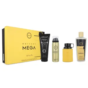 Armaf Odyssey Mega Limited Edition for Men 4 Piece Gift Set (3.4 Ounce, Shower Gel + 1.7 Ounce, Body Spray + 3.4 Ounce, Eau de Parfum + 8.4 Ounce, Shampoo)