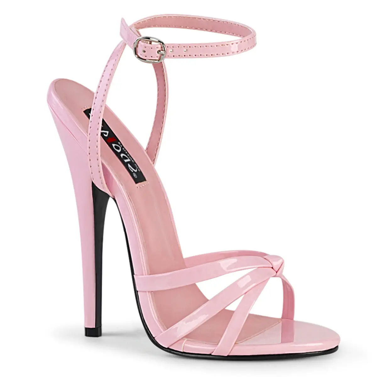 Women's Strappy Heel Sandals, Baby Pink 6-Inch Stilettos with a Knotted Wrap-Around Ankle Strap, Party Footwear, Shoe, Heels For Women, Knotted Strap