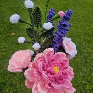 Beautiful Flower Bouquet Crochet Flowers Custom Flower Bouquet Anniversary Flowers Birthday I'm Sorry Bouquet