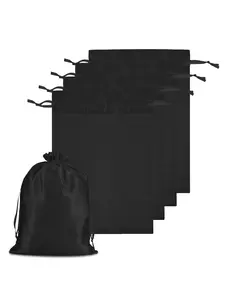 Drawstring Satin Wig Bag, Smooth Touch Storage Bag for Wigs, Hair Bundles, and Extensions, Travel Storage, Accessory Pouch