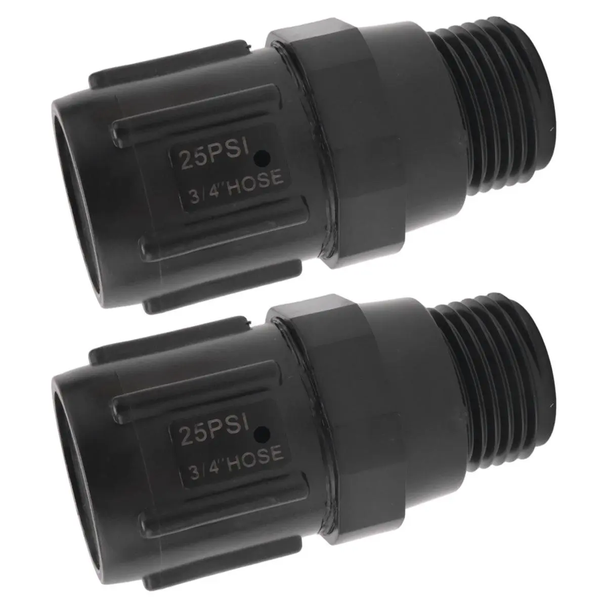 Drip Irrigation Pressure Regulator 25 PSI 3/4 Inch Hose Thread Drip Irrigation Pressure Reducer - 2 Pack