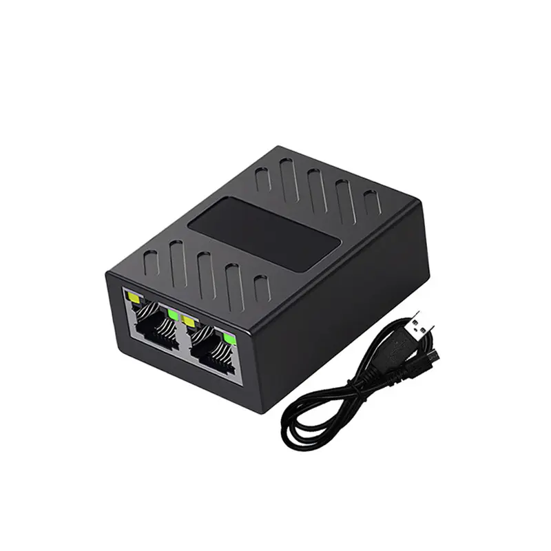 2-port 100Mbps switch network 1-to-2 simultaneous internet connection cable splitter three-way connector cable extender