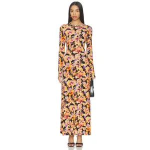Ulla Johnson Amari Long Sleeve Jersey Dress in Night Bloom