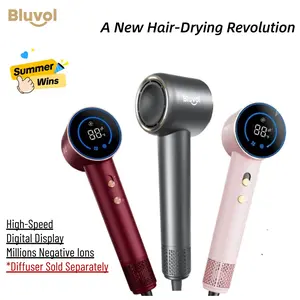 【SummerWins】Bluvol by Fanttik Travel Hair Dryer, High Speed lonic AquaGlow Tech Blow Dryer with HD Display, Magnetic Concentrator, Brushless Motor - Formely FanttikSolo AURA H10 APE summerwins