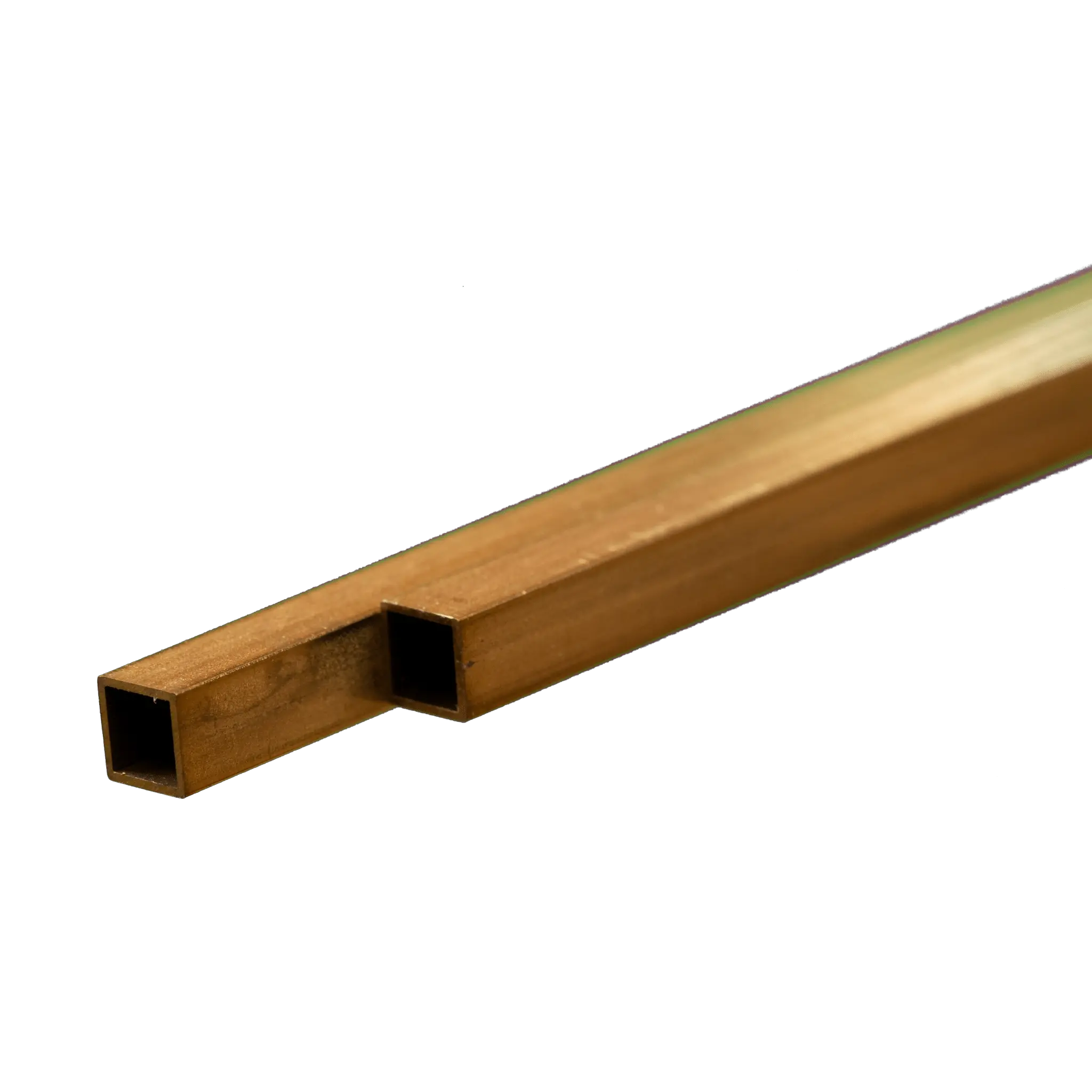 Square Brass Tube: 5mm OD x 0.45mm Wall x 300mm Long (2 Pieces)