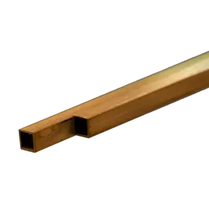Square Brass Tube: 5mm OD x 0.45mm Wall x 300mm Long (2 Pieces)