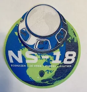 Blue Origin NS-18 Sticker Iron On Patch 3.5