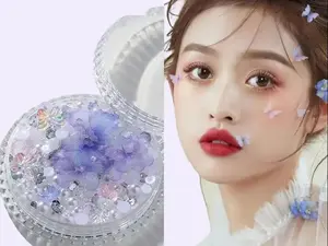 Butterfly Pearl Face Sticker Rhinestone Stage Performance Face Decoration