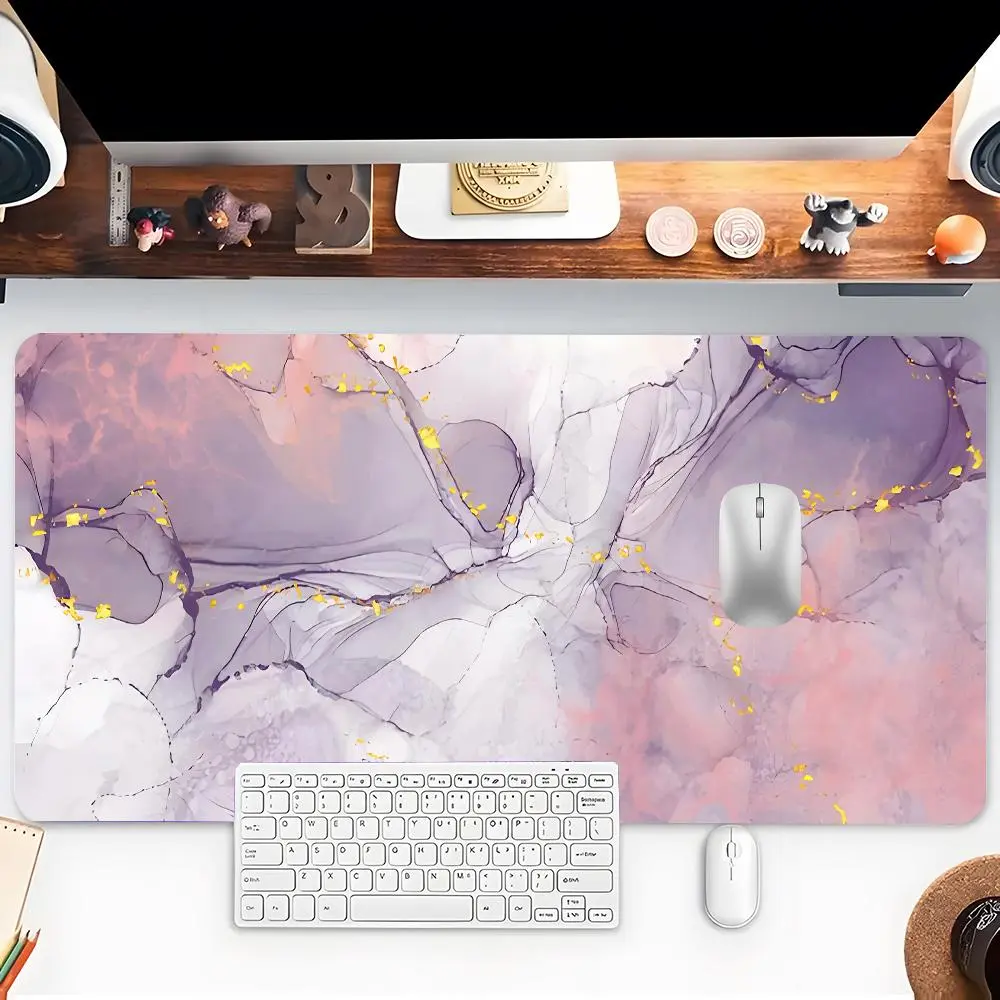 Marble Pattern Mouse Pad, Large Mouse Pad, Non-slip Rubber Base Mousepad, Desk Keyboard Mat for Home Office Game Room, Desk Accessories