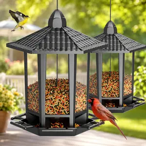 Birdream 2 Pack Bird Feeders for Outdoor Hanging, Retro Pagoda Design Fun Installation Bird Feeder, Attracting Wild Birds Chickadees Goldfinches Cardinals Finches and Sparrows,Mother's Day gift