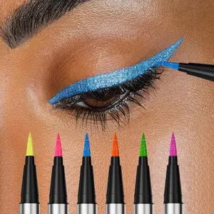 6 Colors Liquid Fluorescent Eyeliner Pens, Metallic Eye Shadow for Stunning Party Looks, Waterproof Face, Body & Lip Art for Festivals