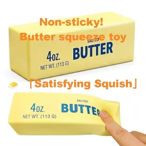 Large Block Cheese Squeeze Toy, Slow Rebound Butter Cheese Flour Squeeze Stress Relief Gift, Fun and Relaxing Sensory Plaything, Decompression Squeeze