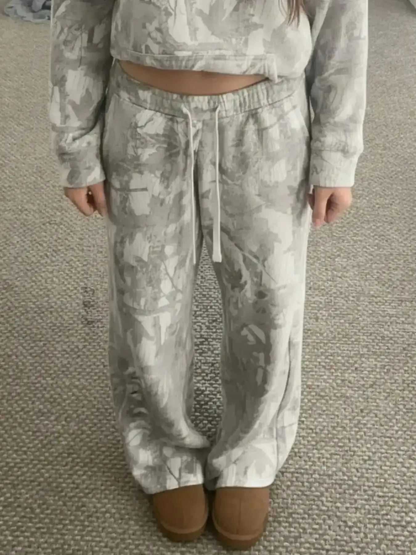 Classic Women's Camouflage Print Drawstring Loose Fit Straight Leg Sweatpants, Womenswear Casual Waist Fashion Pants for Daily & Everyday Wear & Outdoor Activities, Bottom, Seasonless, Effortless Style, All Seasons