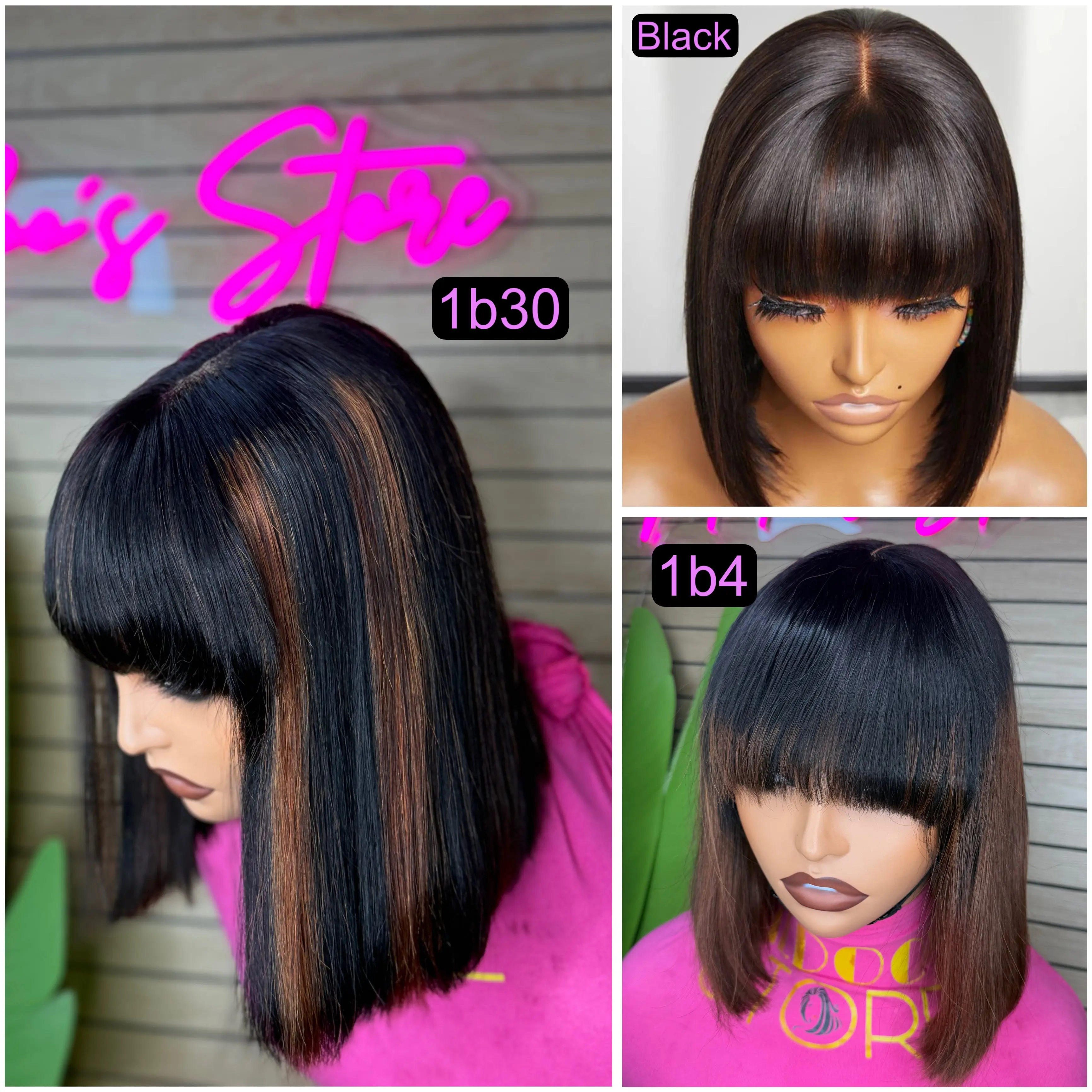 Color Frange wig straight realistic Color Frange wig straight realistic