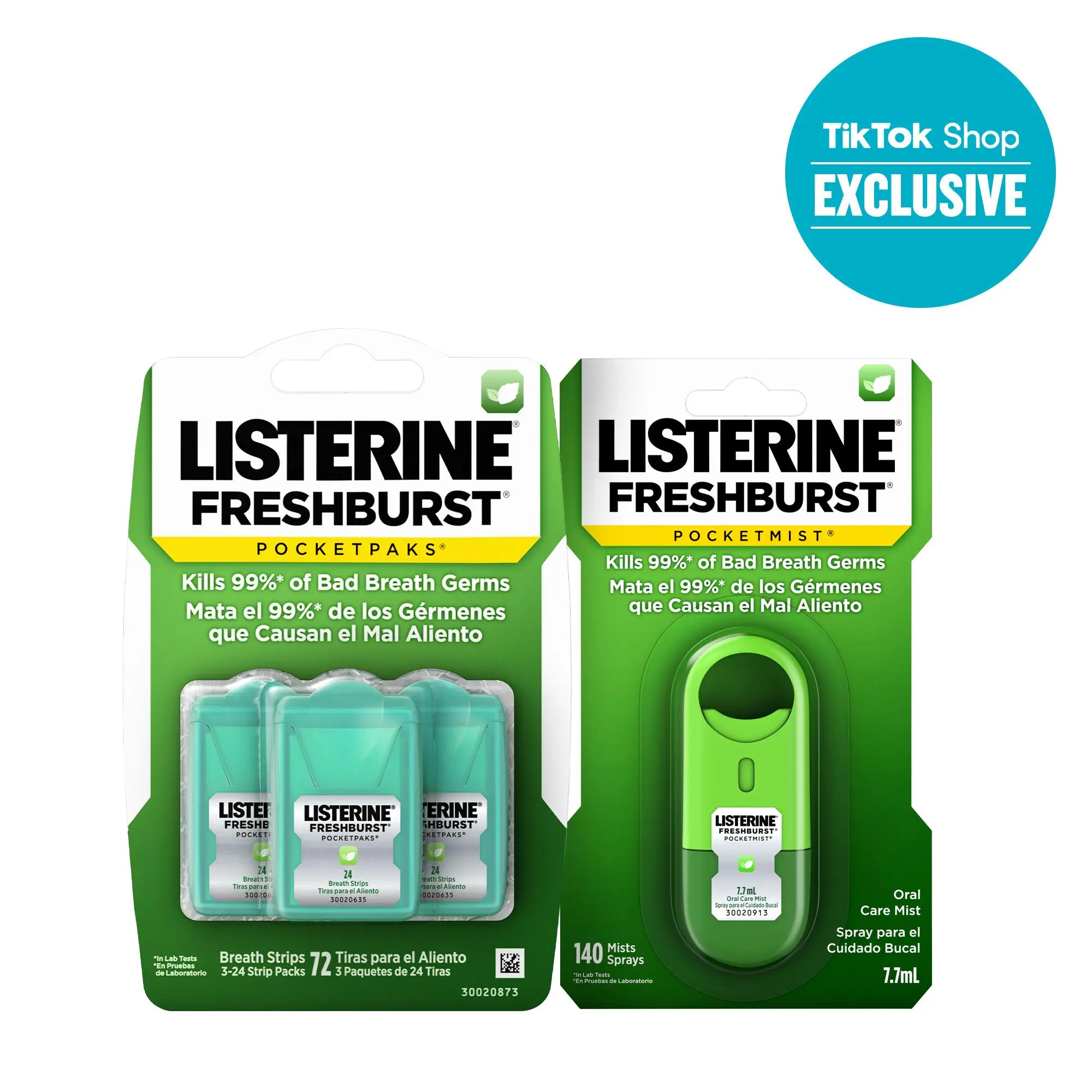 Listerine TikTok Shop Duo Pack, Freshburst PocketPaks Fresh Breath Strips & Freshburst Pocketmist Fresh Breath Spray