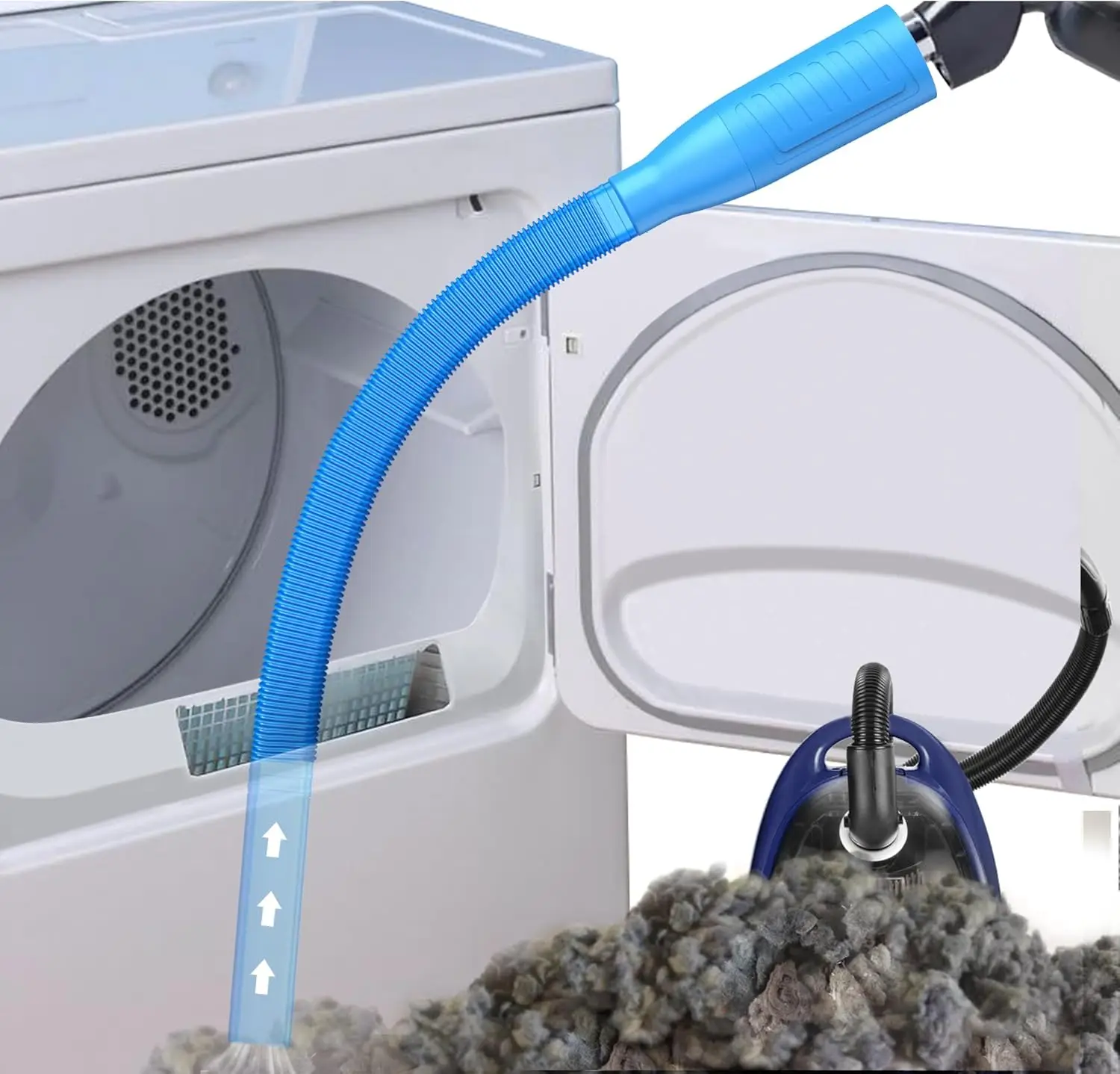 Dryer Vent Cleaner Kit Vacuum Attachment - Lint Remover Power Washer and Vacuum Hose Quickly Removes Lint