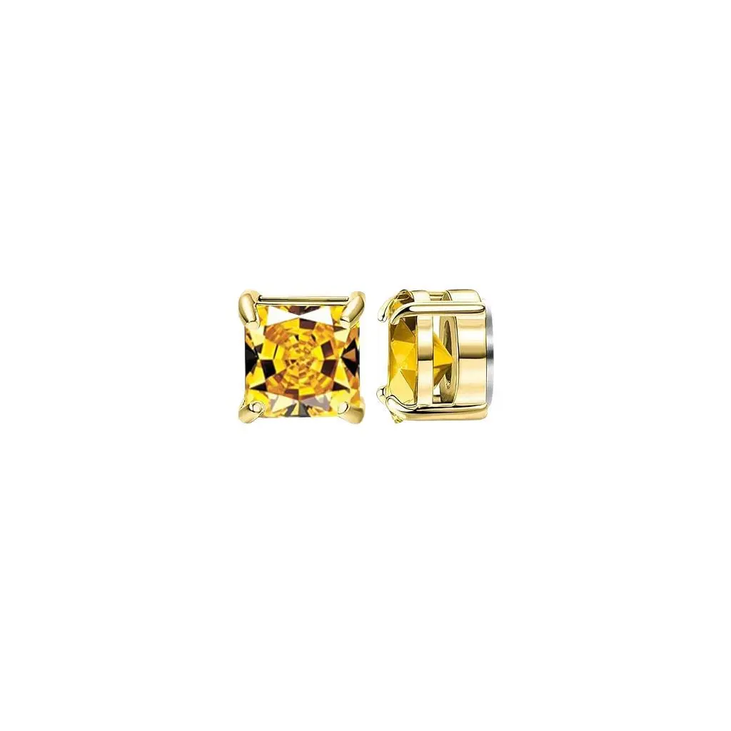 Gold 6mm square zirconia