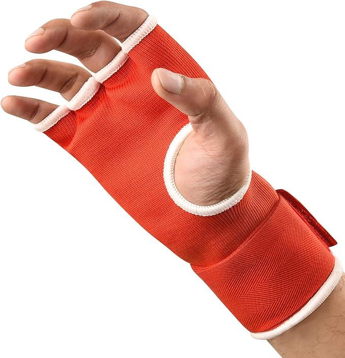 FISTRAGE Boxing Hand Wraps Inner Gloves for MMA & Kickboxing - Gel-Padded V-Foam, Elasticated Padded Cotton Bandage, Long Lasting Velcro Closure, Supportive Fit