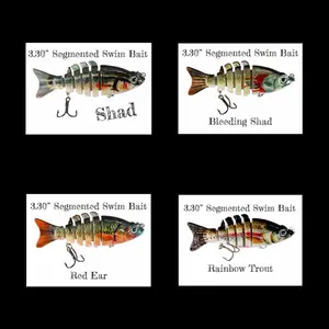 3.30” Segmented Swim Bait’s for Predator Fish - Multi Jointed with Simulation Fish Tail - High Durability and Flexibility