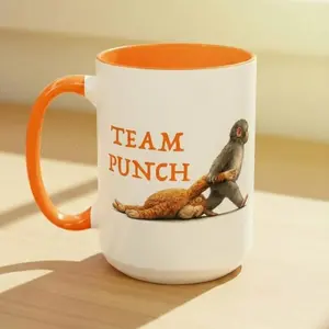 Team Punch Monkey Mug – Viral Baby Monkey Coffee Cup – Cute Animal Meme Gift for Introvert Friends