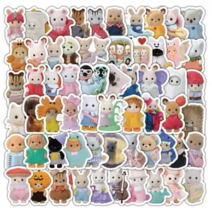 103pcs Calico Critters Mix Vinyl Decals - for Phone, Water Bottle & Notebook - Assorted Characters in Various Styles waterproof diy decorative Smartphone Cellphone Durable Space Shockproof Casing