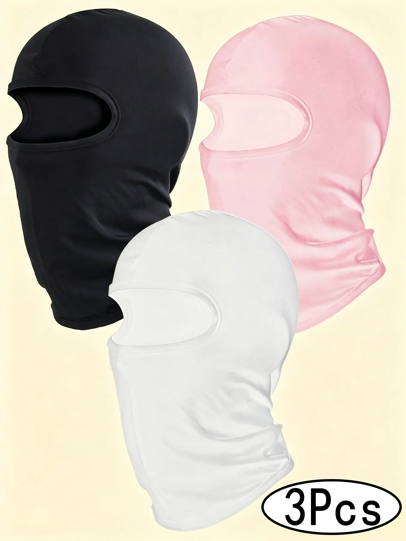 3pcs Windproof Balaklava, Men's & Women's Riding Face Masks, Headscarf Lining, Ideal for Fishing, Motorcycle, Bicycle, Outdoor Accessory, Balaclava Summer Mask