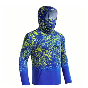 Men's quick-dry colorful fishing suit with dust mask and UV protection lightweight fishing clothing Breathable Fashion clothes