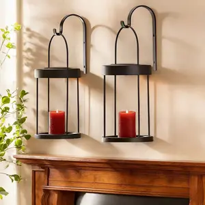Set of 2 Wall Candle Holders, No Candles Included, Perfect for Home Christmas Halloween Thanksgiving Holiday Decorations, Room Decor