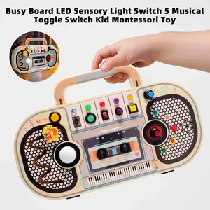 Busy Board LED Sensory Light Switch 5 Musical Toggle Switch Kid Montessori Toy