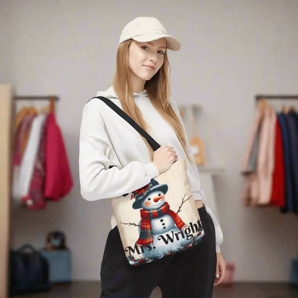 Customizable Snowperson Tote Bag
