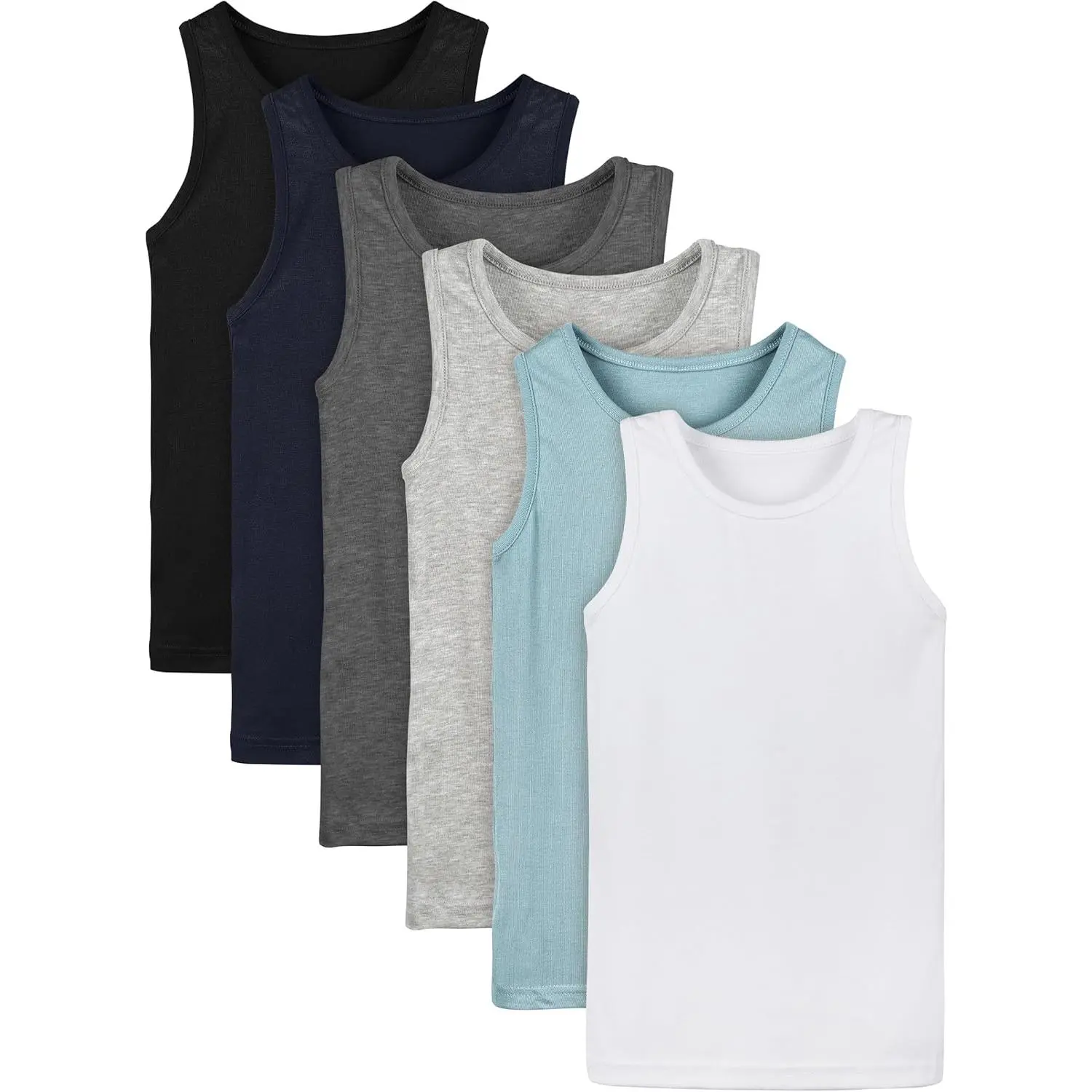 6 Pack Toddler Tank Top Kids Undershirts Soft Undershirt for Boys and GirlsGift.