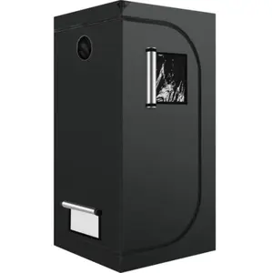 Grow Tent, Double Transparent Viewing Door Indoor Grow Tent, Grow Tent with High Reflective Polyester Film and Floor Tray, Indoor Hydroponic Growing Plant Tent