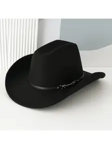 Hot Sale Western Cowboy Hat Ladies Top Hat, Personalized Leather Belt, Metal Rivet Square Buckle, Themed PartySpeedy Smarts