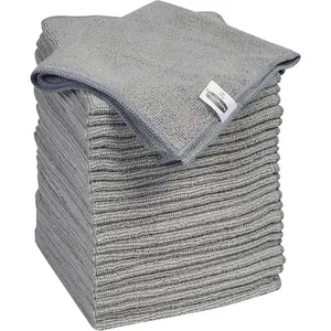 Microfiber cloth towels 24 pack 14x14 nonscratch reusablewashable for cleaningwipingpolishing for homekitchencar