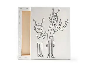 Rick & Morty Inspired Pre-Sketched Canvas