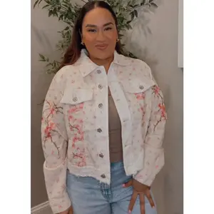 Carla Denim Floral Embroidered Jacket