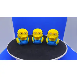 Bob Minion Duck Figurine - Lightweight Yellow Character with Blue Overalls, Collectible Duck Figurines for Home Shelf Decor, Animal Decorative Bird Ornament Gifts, Collectible Figurines
